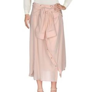 FAITH CONNEXION 🆕 Midi Skirt Pink Quartz Silk M lightweight asymmetric cutout